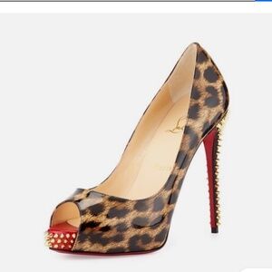 NVPS 120 Patent leather leopard print Christian Louboutin heels